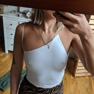 Kith Veronica one shoulder white crop top XS